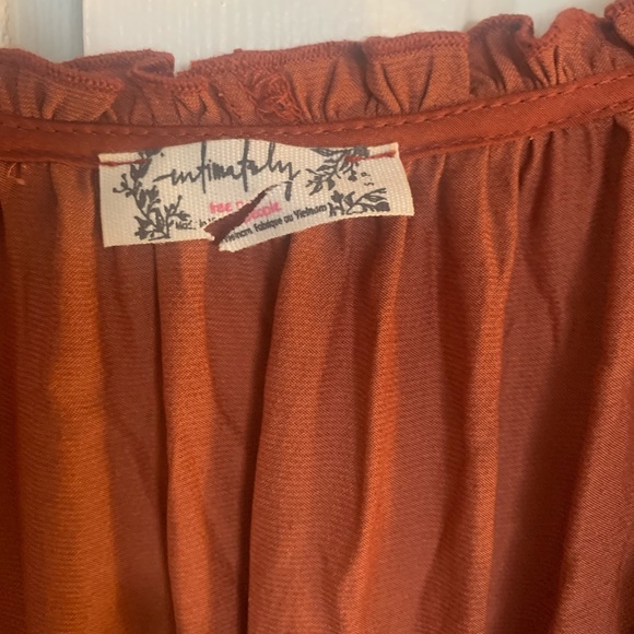 NWOT Free People Long sleeved Body Suit Orange balloon puff sleeve body suit - Picture 4 of 5